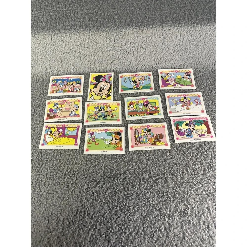 1991 Walt Disney Co Minnie 'n Me Minnie Mouse Daisy Duck Trading Card lot‎ Of 12